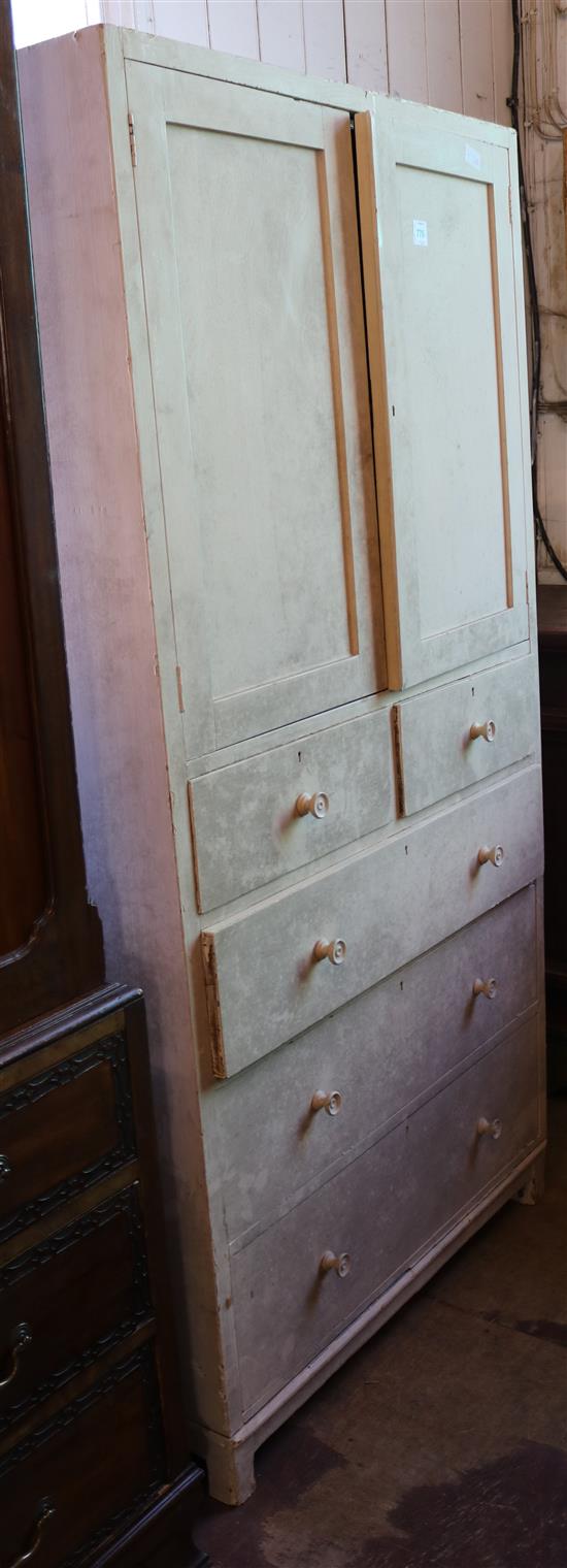 White painted kitchen cupboard(-)